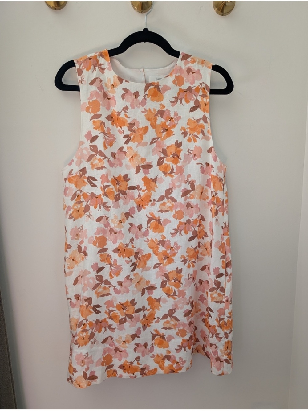 Peony Linen Shift Mini Dress Sweet Nothings | White Floral Summer XL